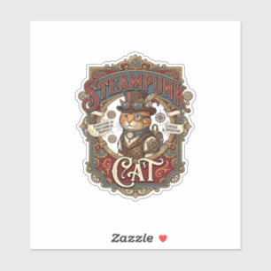 Adesivo Gato Steampunk Vintage Steampunk Gato