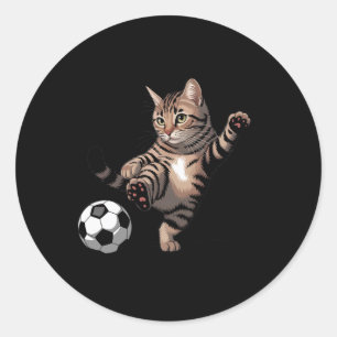 Adesivo Gato Tabby Listrado Chutando Futebol Ll Amor Por G