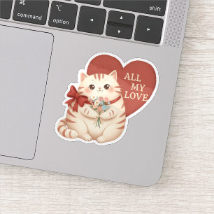 Adesivo Gato Tabby Todo Meu Amor