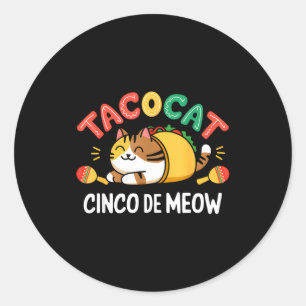 Adesivo Gato taco menino cinco de meow mexicano cinco de m