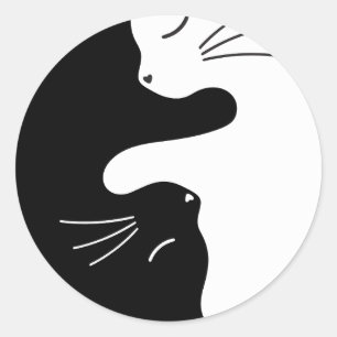 Adesivo Gato Tai Chi Mestre Zen Kitty Equilíbrio