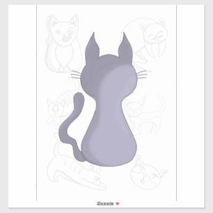 Adesivo Gato Tímido para Trás