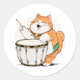 Adesivo Gato Toca o Tambor