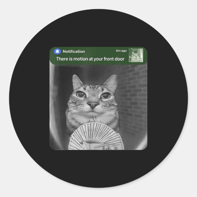 Adesivo Gato Tocando com Meme de Movimento  (Frente)