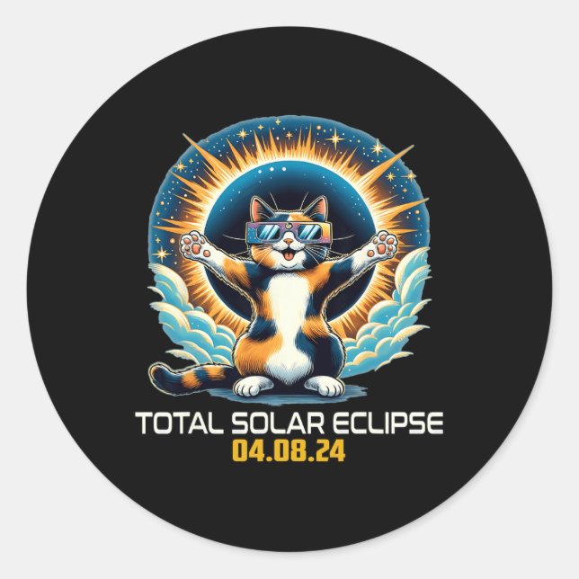 Adesivo Gato Tomando Selfie Solar Eclipse Solar Eclipse 20 (Frente)