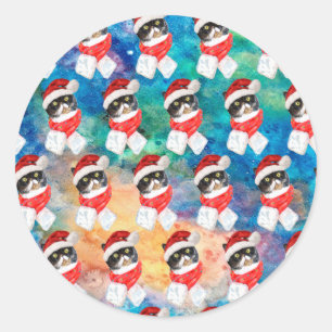 Adesivo Gato Tricolor Férias de Natal Divertidas