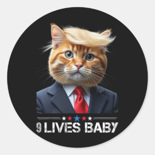 Adesivo Gato Trump 9 Vidas Por Divertido Voto Para Gatos T