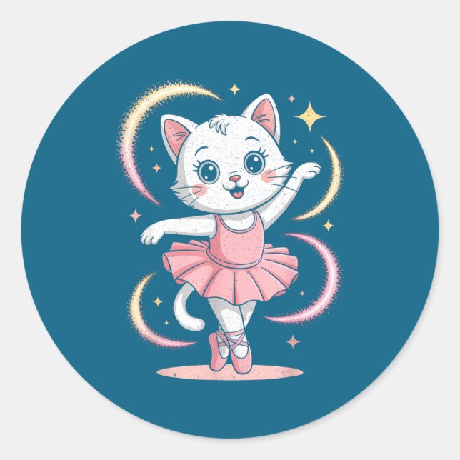 Adesivo Gato Tutu Dança de Ballet (Frente)