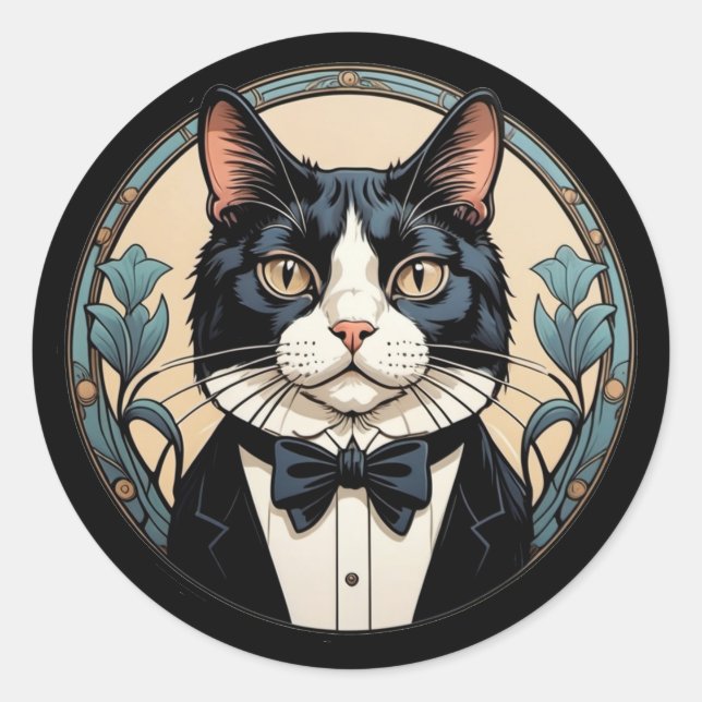 Adesivo Gato Tuxedo Bonito (Frente)