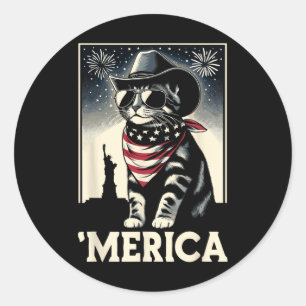 Adesivo Gato Usa América 4 De Julho Homens Mulheres Crianç