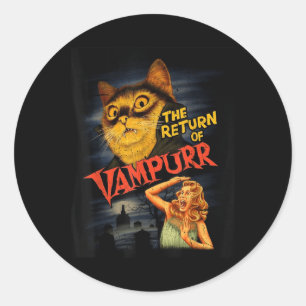 Adesivo Gato Vampiro Clica Filme Horror Camisa Gráfica Eng