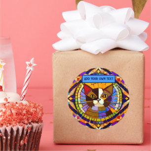 Adesivo Gato Vibrante em azulejos mosaicos - colorido - ad