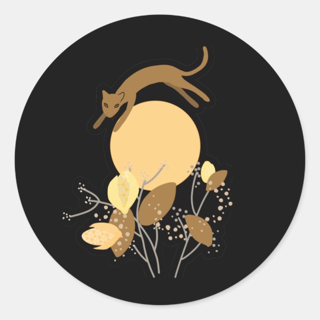 Adesivo Gato voando sobre a lua (Frente)