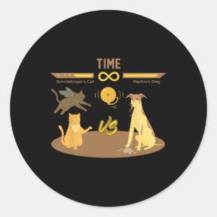 Adesivo Gato Vs. Pavlovs Cachorro Engraçado Jogo de Vídeo