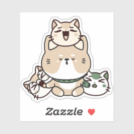Adesivo Gato Zen Meditando com Prótese de Mão