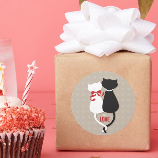 Adesivo Gatos Amorosos – Design de Casal de Gatos Romântic (Festa)