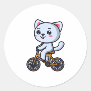 Adesivo Gatos andando de bicicleta presentes de design de