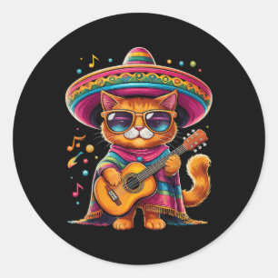 Adesivo Gatos Antes De Vatos Mexicano Cat Poncho Fiesta Ci