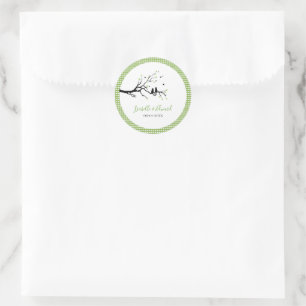 Adesivo Gatos Apaixonados Padrões De Gingham Verde E Branc