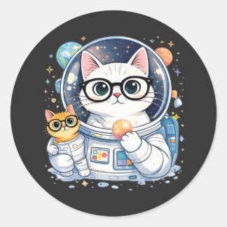 Adesivo Gatos Astronautas Adoráveis Explorando a Galáxia