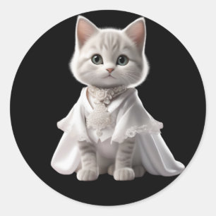 Adesivo gatos bonitos e engraçados vestindo roupas
