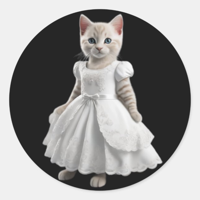 Adesivo gatos bonitos e engraçados vestindo roupas (Frente)