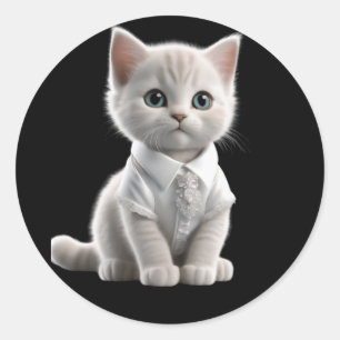 Adesivo gatos bonitos e engraçados vestindo roupas