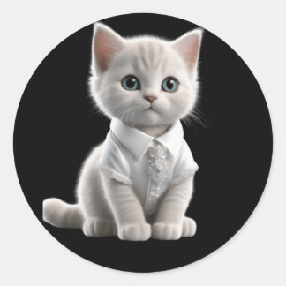 Adesivo gatos bonitos e engraçados vestindo roupas