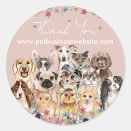 Adesivo Gatos Cachorros Obrigado Rosa