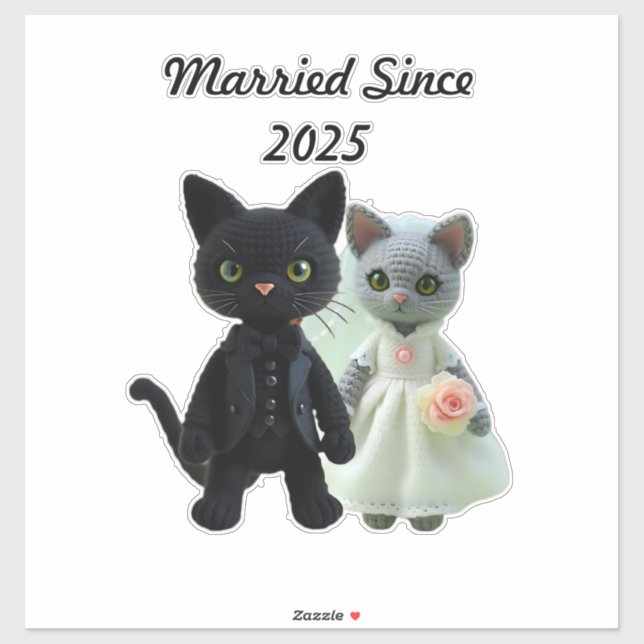 Adesivo Gatos Casados 2025 (Folha)