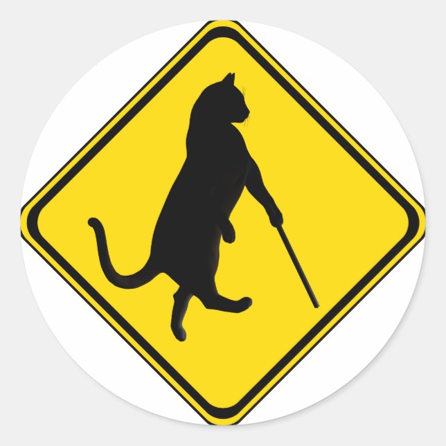 Adesivo Gatos Cegos Atravessando! (Frente)