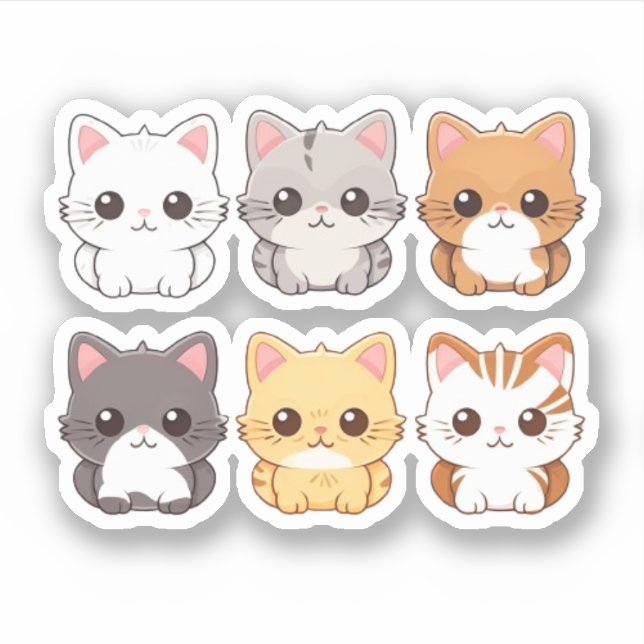 Adesivo Gatos Cons Kawaii Pet Animal (Frente)