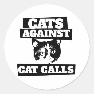 Adesivo Gatos Contra Catcalls retro calico feminista