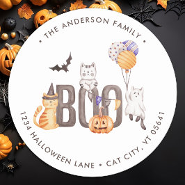 Adesivo Gatos Cortes Boo Fantasmas Endereço de Retorno do