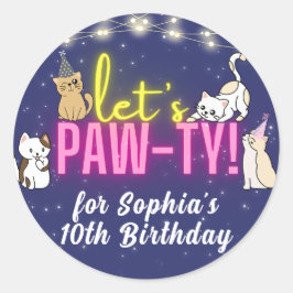 Adesivo Gatos Cubo Amarelo Neon Cor-de-Rosa Brilhante Favo