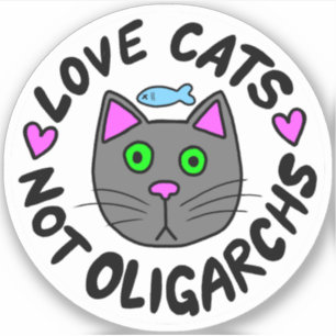 Adesivo Gatos De Amor, Não Oligarchos Vinil Sticker
