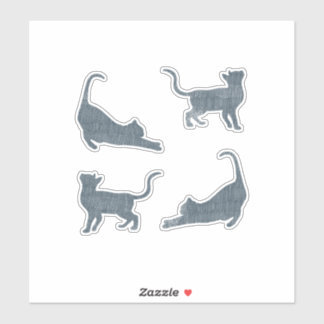 Adesivo Gatos de Arte de Linha Minimalista Texturizados
