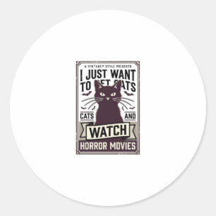 Adesivo Gatos de estimação assistem filmes de terror desig