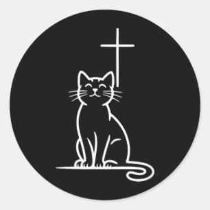 Adesivo Gatos de estimação cristãos amam Jesus seja feliz