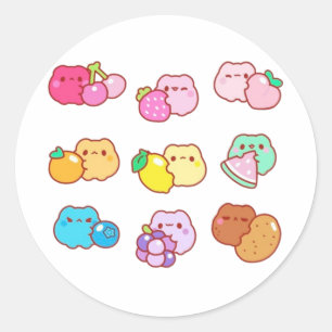 Adesivo Gatos de frutas Kawaii