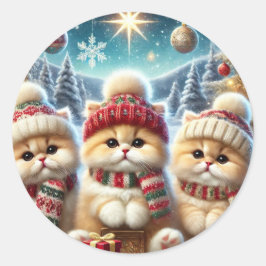 Adesivo Gatos de gatinho em decoração festiva de Natal e N