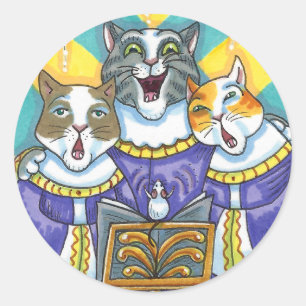 ADESIVO GATOS DE IGREJA E GATOS DE NATAL CANTANDO MOUSE