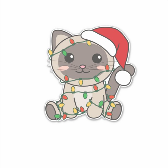 Adesivo Gatos De Inverno De Natal (Frente)