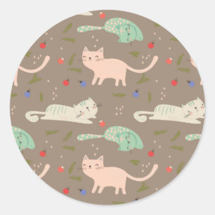 Adesivo Gatos de Natal bonitos