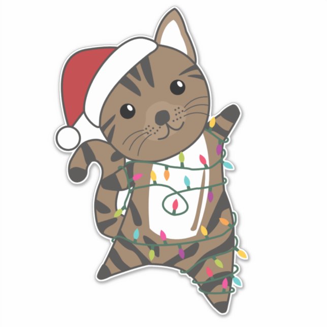 Adesivo Gatos De Noite De Natal (Frente)