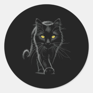 Adesivo Gatos de Olhos Amarelos de Gato Negro