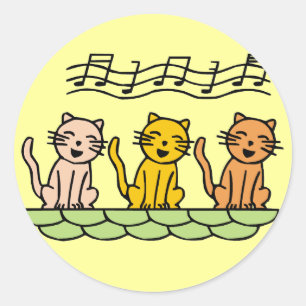 Adesivo Gatos do canto camiseta e presentes