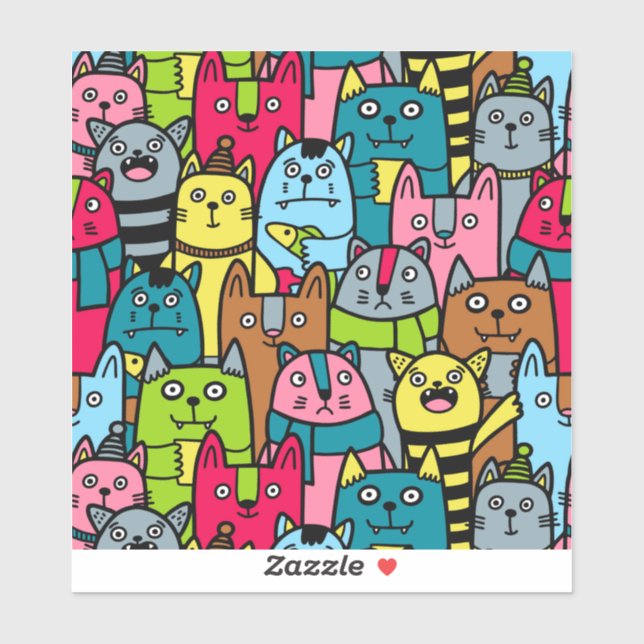 Adesivo Gatos e gatinhos (Folha)