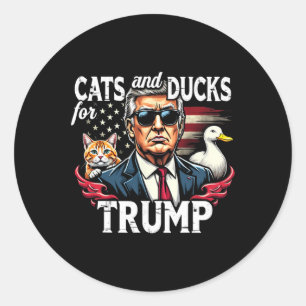 Adesivo Gatos E Patos Para Trump 2024 Engraçado Trump Vanc