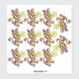 Adesivo Gatos e Stars Sticker